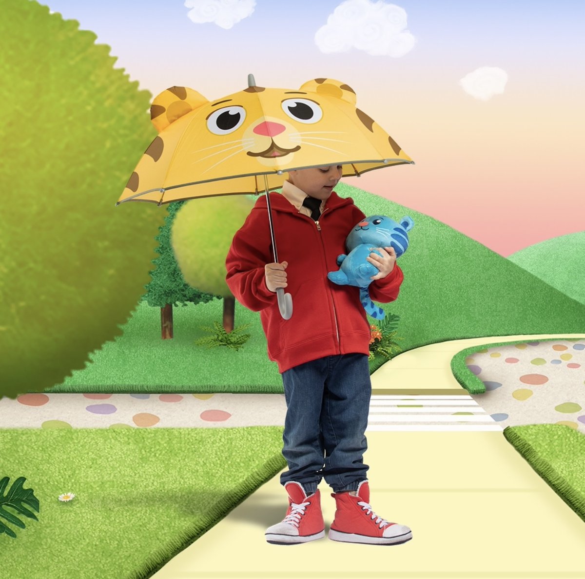 When it’s not such a beautiful day in the neighborhood, your little tiger can keep wet weather away with this grr-ific Daniel Tiger Weatherman umbrella! Available now on the @wxmanumbrella website and Amazon.