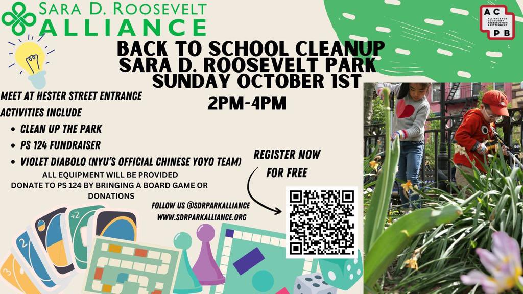 ChinatownNYC's tweet image. 10/1, SDR Park Fall Clean up #sdrpark #saradrooseveltpark #parkcleanup