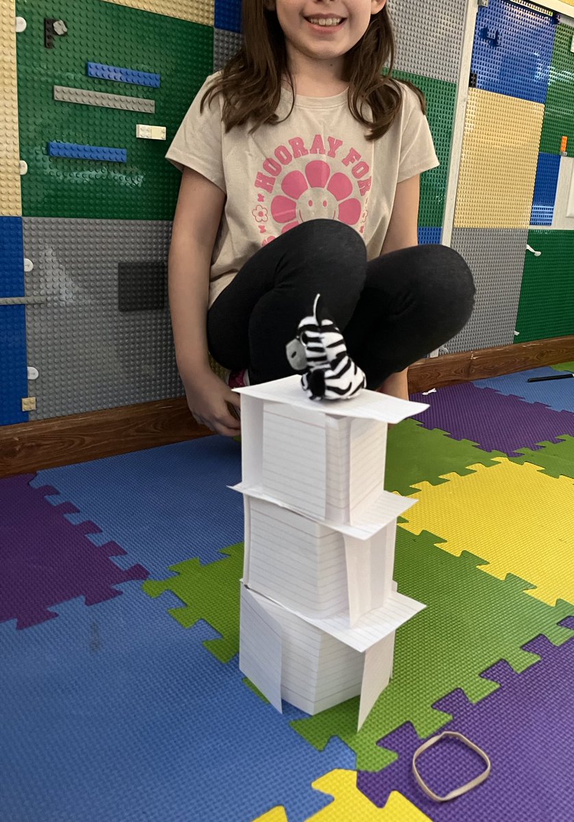 How tall is your card tower? Can it hold a beanie baby keychain?☺️
#STEAMeducation #NoTape <a href="/DogwoodFairfax/">DogwoodES FairfaxVA</a>
