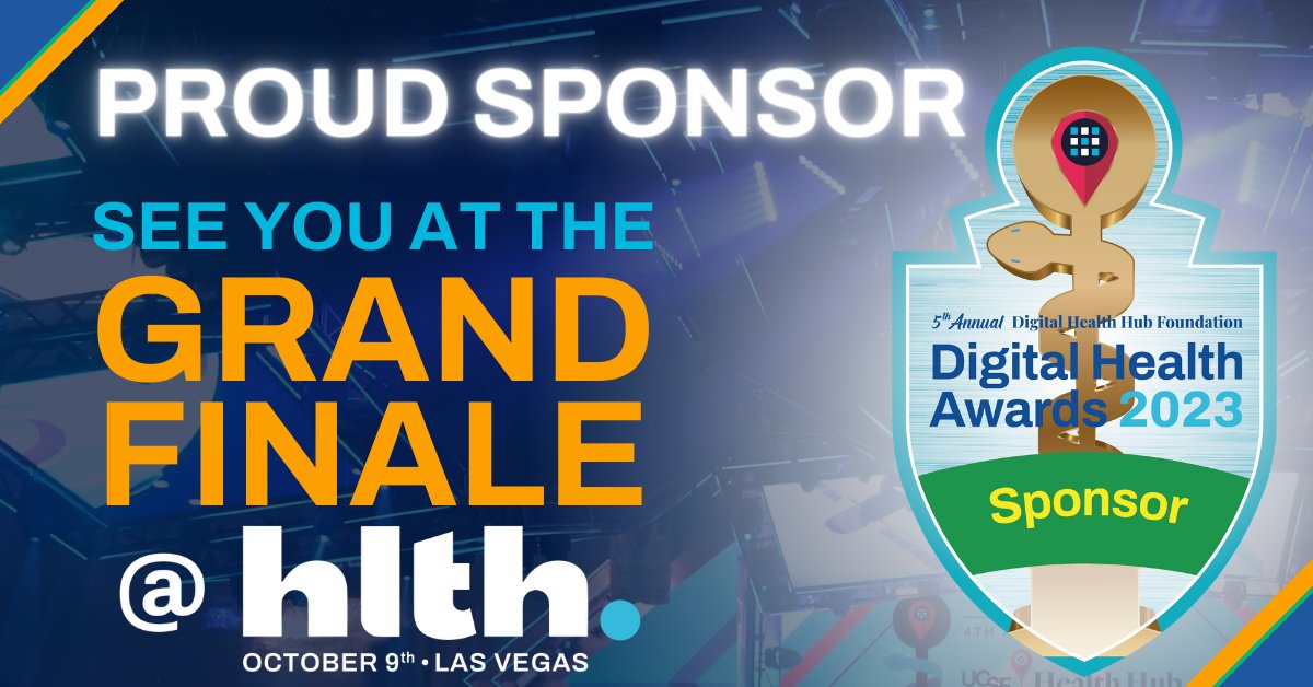 We are proud to sponsor and support the @DigiHlthHubFdn for the @HLTHEVENT Digital Health Awards! Check out the Finalists, and don’t forget to sign up to attend the Grand Finale. shorturl.at/alwD2 #HLTH23 #DigitalHealthAwards