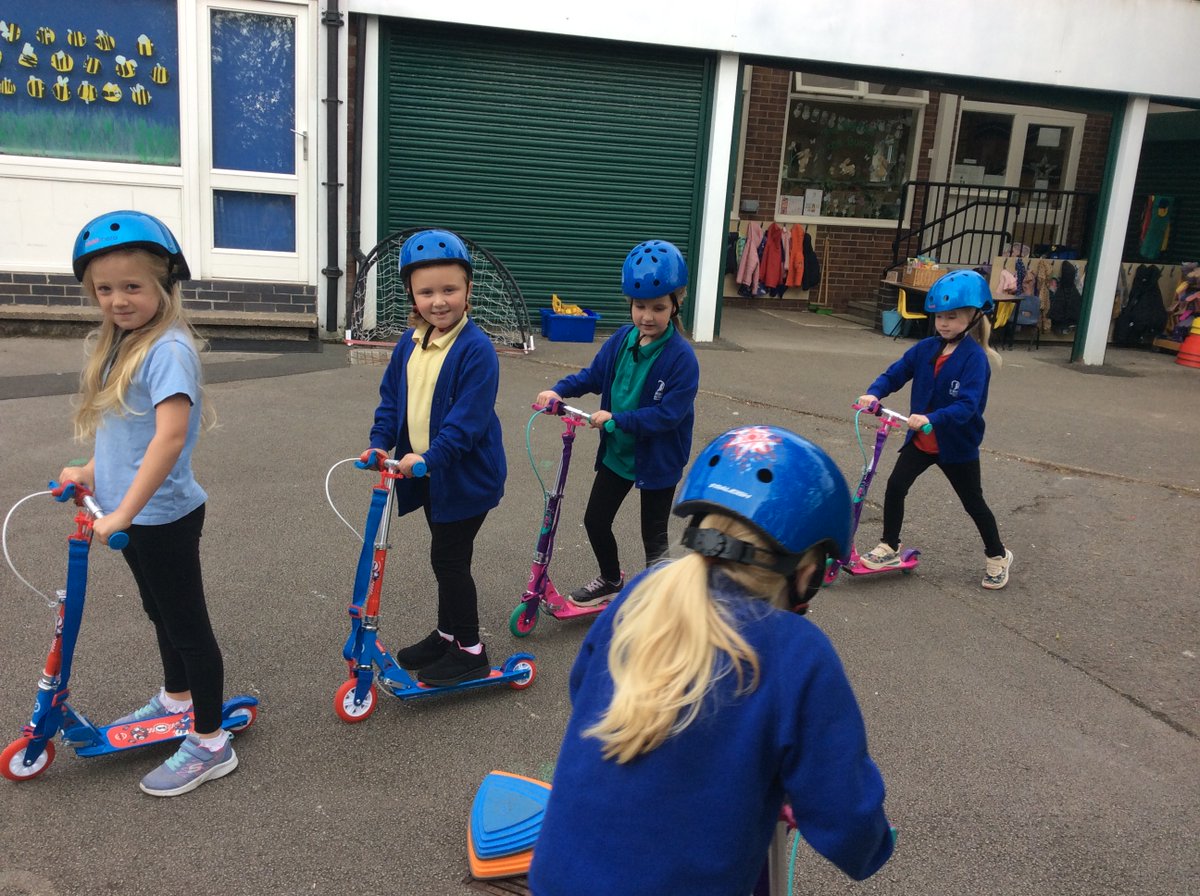 StMaryHighGreen's tweet photo. As part of the National Cycle to School Week, we have been encouraging children to come to school on their bikes this week. The children in Year 2 have also had the opportunity to develop their scooter skills using our very own fleet of scooters donated by @decathlonUK #10datc https://t.co/1YrVjaDlJG