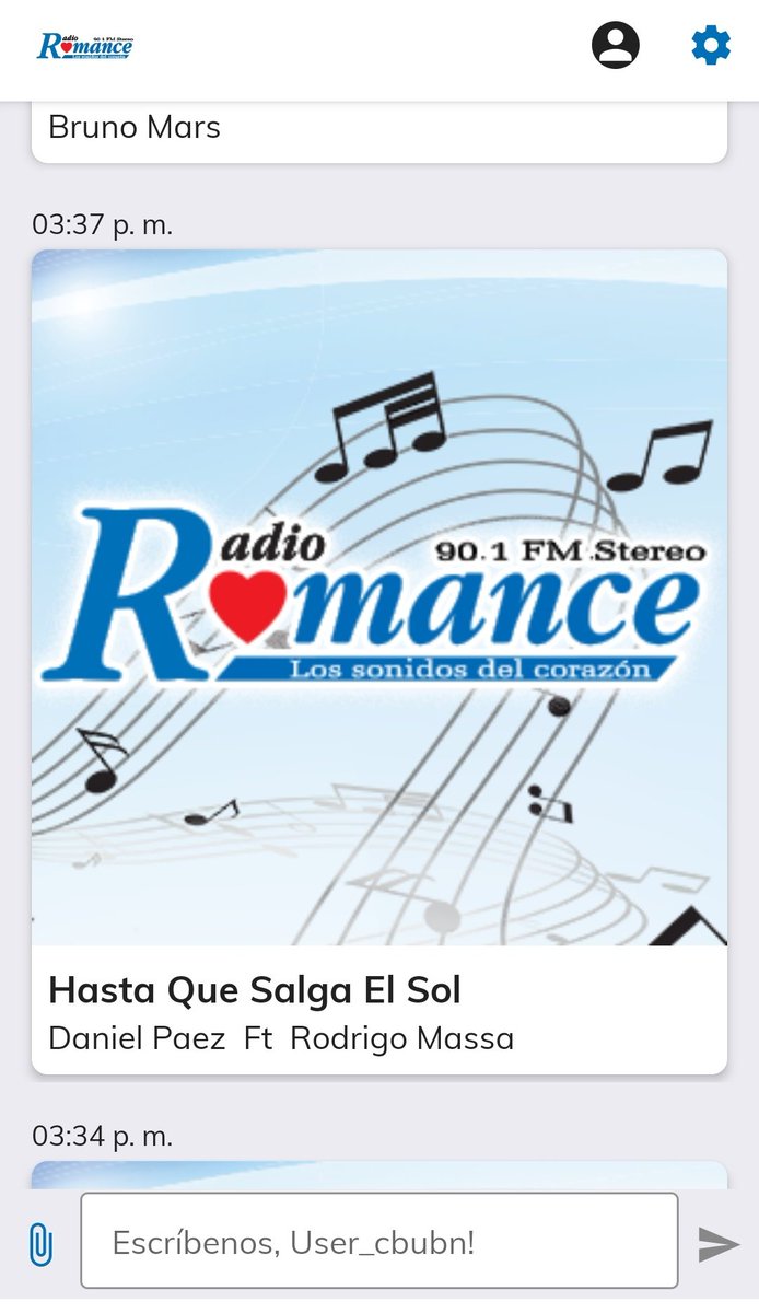 Gracias a nuestros amigos de <a href="/RadioRomanceFM/">Radio Romance 90.1FM</a> por la complacencia de #HastaQueSalgaElSol de <a href="/DANIELPAEZMusic/">Daniel Paez</a> &amp; <a href="/RodrigoMassa/">Rodrigo Massa</a> 🇪🇨☀️🇧🇷🎶📻 <a href="/jeanethja/">Jeaneth Salgado</a> 💚