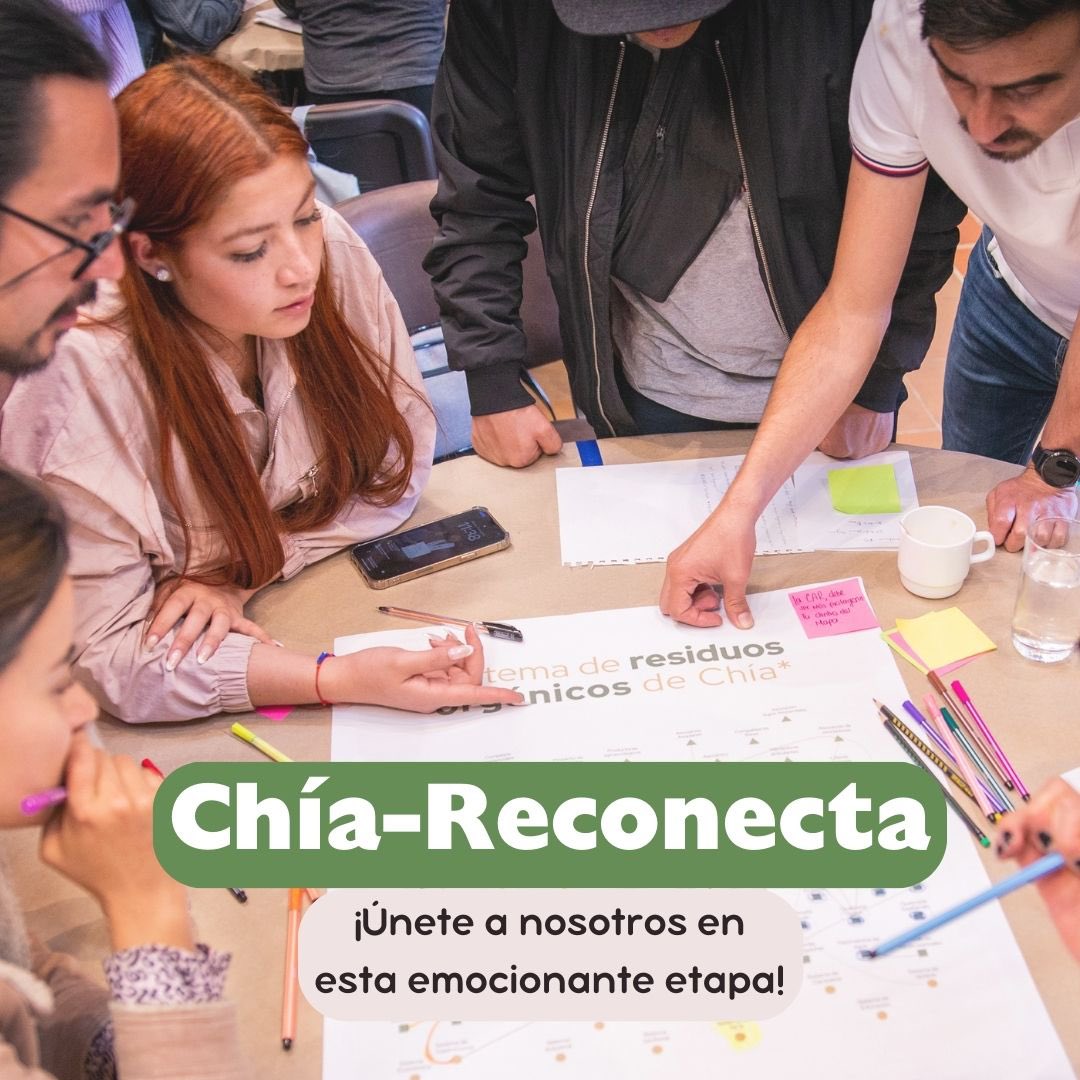 Nos complace presentar el nuevo nombre de nuestro proyecto: ¡Chía Re-Conecta! 💚✨

Este nombre refleja nuestra misión de unir a la comunidad de Chía con el fin de transformar el sistema de residuos orgánicos.💪🌿

🥦🍅🍌
