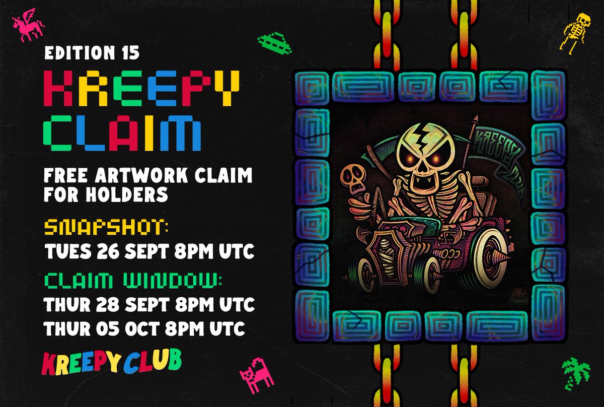 kreepyclub's tweet photo. KREEPY CLAIM #15 IS LIVE  

@KREEPTURE1 absolutely killed this! Head on over to our claim page if you were a Kreepy Club member at time of snapshot!

The claim window is open for 1 week! 
Link below 👀👀 https://t.co/9eWQyosKBv