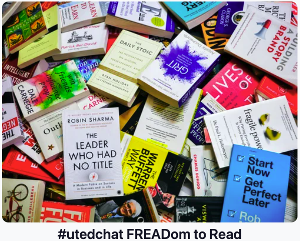 ucet's tweet photo. Omg, #utedchat was 🔥🔥🔥 last night with @lars3eb and @UELMA_Utah on the #FREADomToRead. You can catch the full archive here: https://t.co/ntl5MN4dA4
Be sure to join us for #utedchat next week at 8 pm MST with @KBeddes to talk about Edtech Tricks & Treats. @talkreadsing https://t.co/rkIrxGJXhN
