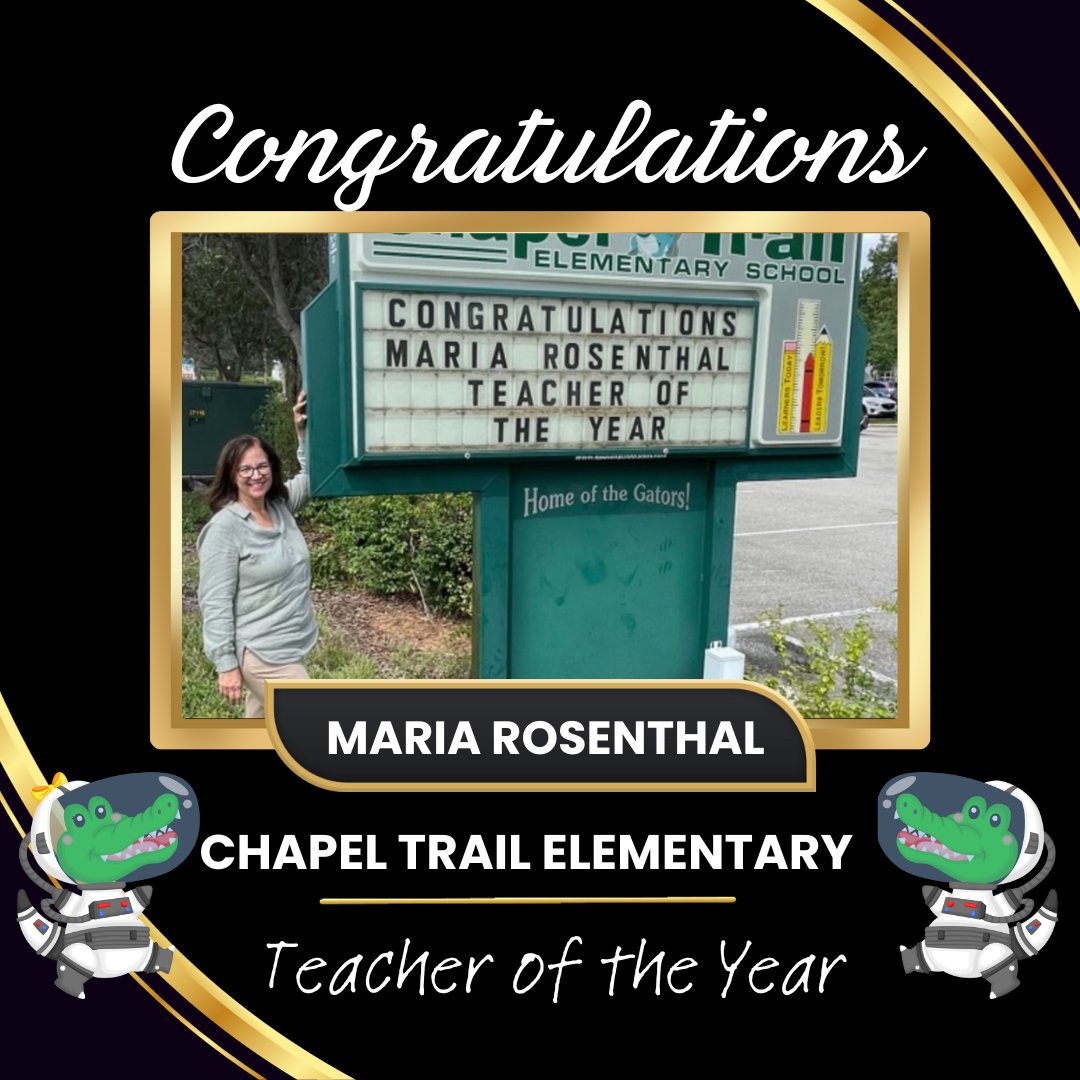 Congratulations to Mrs. Maria Rosenthal! Our Teacher of the Year!