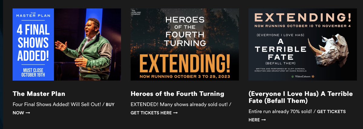 chrisjabraham's tweet image. An exciting and hopeful day @crowstheatre. I can’t think of a another moment when we’ve ever had three sold-out performances held-over at the same time. Remaining tickets for #themasterplan will be gone in days, and the other two by early next week. crowstheatre.com 4 tix