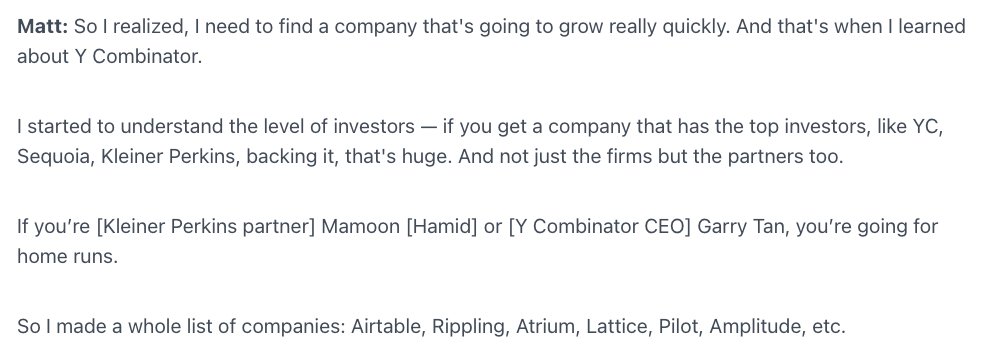 Matt Modawell worked at three startups that failed before he learned how powerful a signal the right investors can be in picking a startup job. 

We chatted about the job search that led him to Rippling in 2019: joinprospect.com/blog/modawell-…