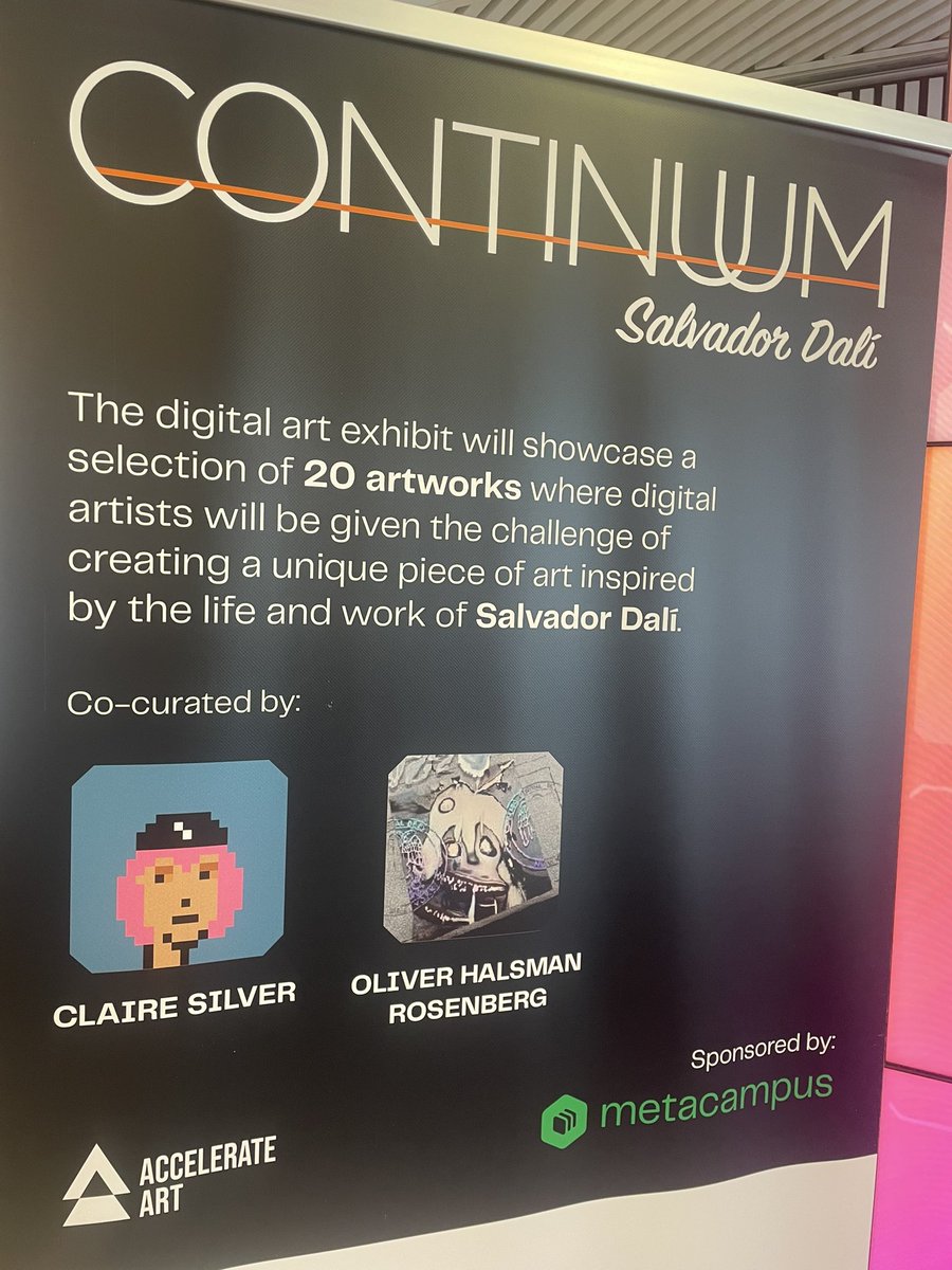 ohr_nft's tweet photo. Best DM of the year was @clairesilver asking me to co-curate the @accelerateart #continuumDali exhibit for GM Barcelona @MetacampusAI
I got to see the depth of talent in this space, and now here in Barcelona getting to see it all come together thanks to @spumma https://t.co/Cdl0wUZIPm