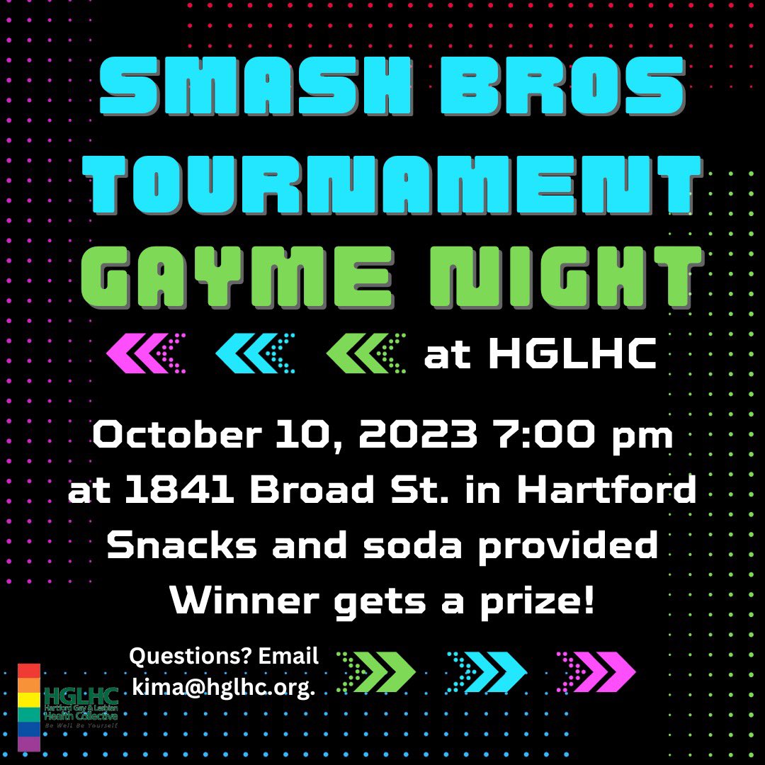 D’ont miss out!!! Join us for an epic GAYme night October 10th at 7 pm for a night of fun and laughter at HGLHC’s headquarters 🎉winner gets a prize there will be fun, snacks and beverages!!! #hartfordct #lgbtq🌈 #event