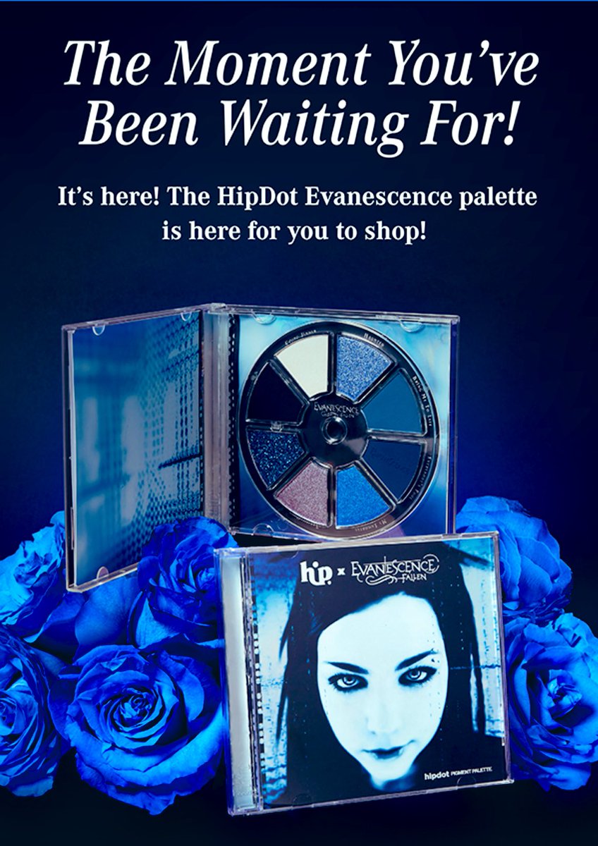 EvaWebsite's tweet photo. ‼️👀

The @HipDotCosmetics x @evanescence eyeshadow palette is now restocked on Loungefly . Com!

#Fallen #Fallen20thanniversary https://t.co/wd1y8H5nsn