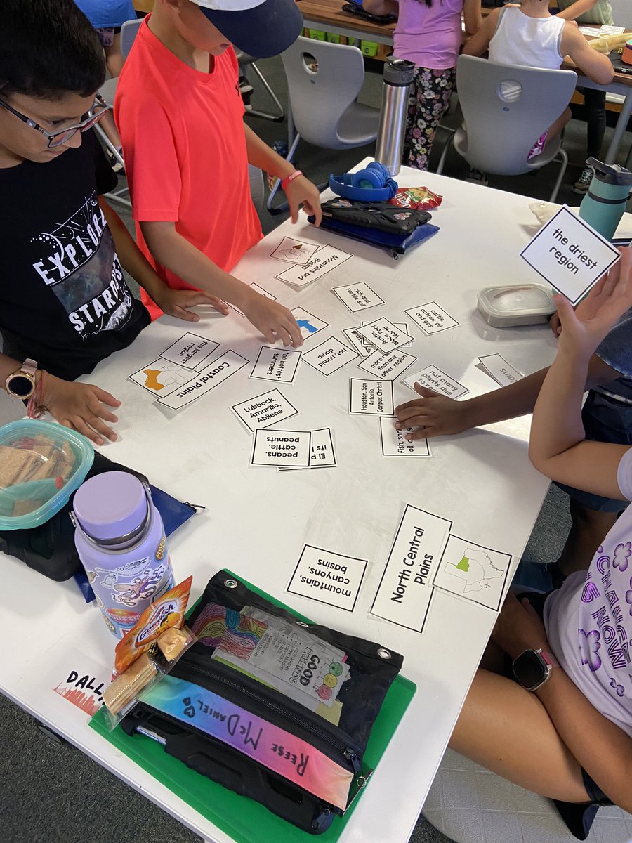 Sorting what we know about Texas Regions to prepare for our post assessment tomorrow🤠🌵