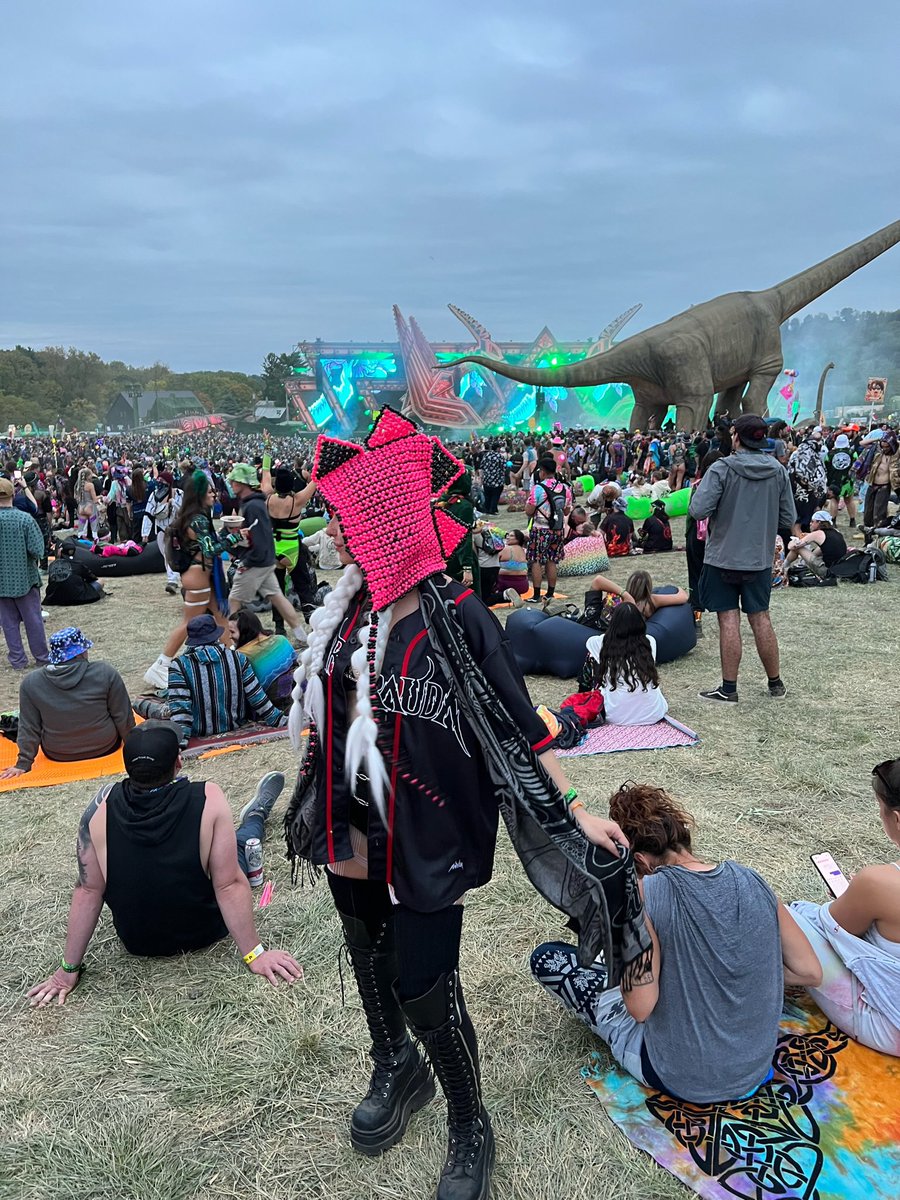 versatorii's tweet photo. Plz admire this kandi Dino hood I made for Lost Lands https://t.co/t14v2F3aRy
