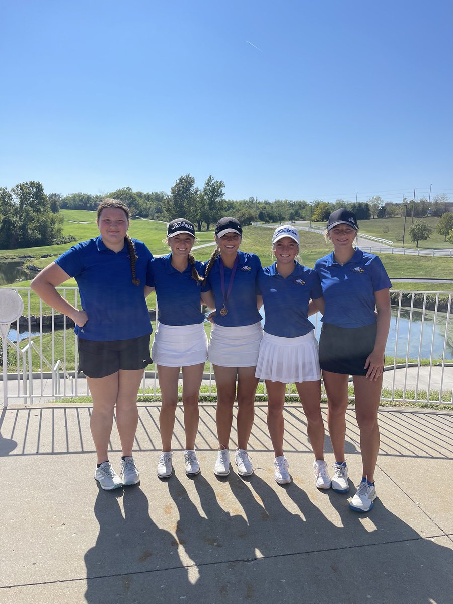 GVgirlsgolf's tweet photo. School Record Alert! The girls broke the school record again. They shot a score of 360, 6 shots better than the school record they shot last week. 4 of the 5 girls shot their best rounds of the year. Mallory Crane finished in 5th as an individual. The team finished 7th out of 15. https://t.co/cHttKCsdrB