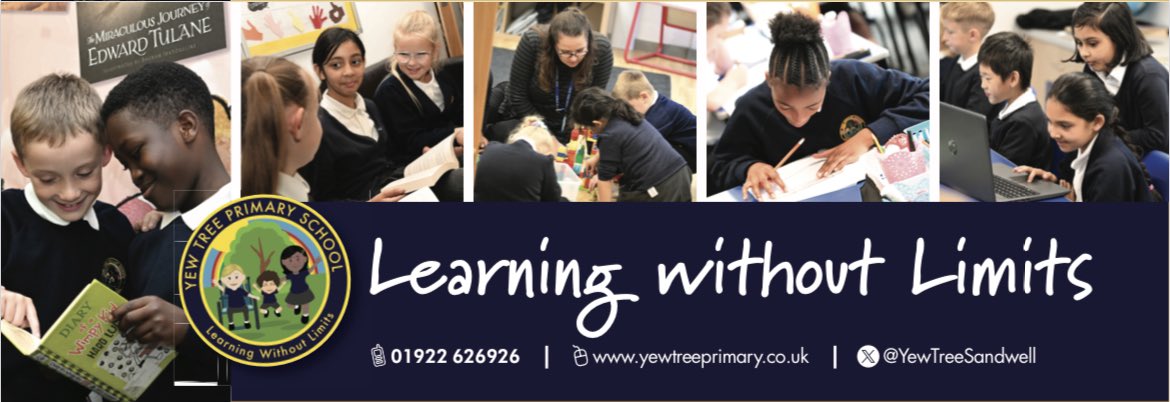 Yew Tree Primary School (@yewtreesandwell) on Twitter photo Thank you for our new banner designs <a href="/MattHattDesign/">Matt Hatton Design</a> #LearningWithoutLimits Thank you for our new banner designs <a href="/MattHattDesign/">Matt Hatton Design</a> #LearningWithoutLimits