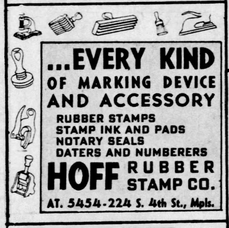 Sep. 28, 1947: When you didn’t just need paper stampers, you needed different kinds. (Minneapolis Tribune)