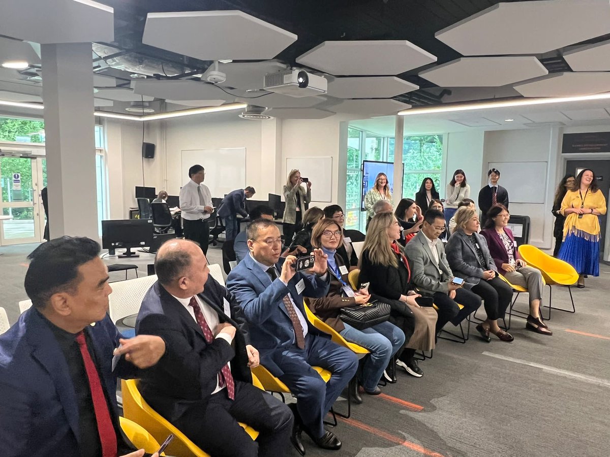 EsyinChew's tweet photo. Met with vibrant HE leaders from 🇰🇿 Kazakhstan, the world's ninth-largest country. 

We love each other, and social robots. 
@CatTryfona @AnnaDukes13
@CardiffMetTech @CMetGlobalOpps
#Kazakhstan #Wales

@eurekarobot https://t.co/6LsoUEmQc7
