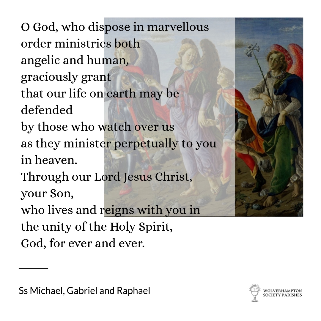 SPWolverhampton's tweet photo. Come and join us in our prayer for the day on the Feast of Saints Michael, Gabriel and Raphael, Archangels. Amen.

#PrayerForTheDay | #Michaelmas https://t.co/cZ5fWttZT2