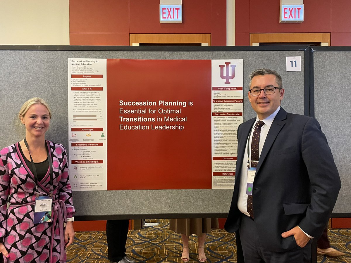 Dr. Megan Christman and @alshanks presenting at #CHANGEMEDED 2023 talking about succession planning in Med Ed Leadership! @IUMedSchool @IUSMOBGYN @iusm_mse