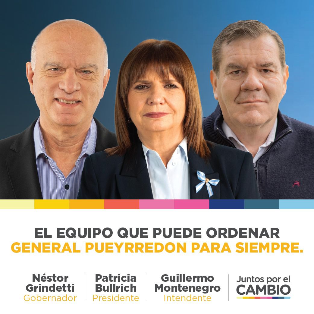 Junto a @PatriciaBullrich como presidente y @NéstorGrindetti como gobernador somos los únicos que podemos ordenar General Pueyrredon y la provincia para siempre. 
La oportunidad de hacerlo es en octubre porque en la provincia no hay segunda vuelta.  
#EsAhora y es para siempre.
