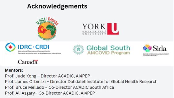 Blessing Ogbuokiri, PhD (@blessingmanb) on Twitter photo Thank you, Berkeley Institute for Data Science <a href="/UCBerkeley/">UC Berkeley</a> for inviting me to share our work (ieeexplore.ieee.org/document/10021…) <a href="/theACADIC/">Africa-Canada AI & Data Innovation Consortium</a> and experience at the Data Science Toolbox hosted by Dr. <a href="/Geobaido/">George Obaido, Ph.D.</a>
<a href="/dzevela/">Jude Kong</a> <a href="/YorkUProvost/">David Peters</a> <a href="/YorkUScience/">YorkU - Science</a> <a href="/DIGHR_YorkU/">Dahdaleh Institute for Global Health Research</a> <a href="/woldie_assefa/">Woldegebriel Assefa</a> Thank you, Berkeley Institute for Data Science <a href="/UCBerkeley/">UC Berkeley</a> for inviting me to share our work (ieeexplore.ieee.org/document/10021…) <a href="/theACADIC/">Africa-Canada AI & Data Innovation Consortium</a> and experience at the Data Science Toolbox hosted by Dr. <a href="/Geobaido/">George Obaido, Ph.D.</a>
<a href="/dzevela/">Jude Kong</a> <a href="/YorkUProvost/">David Peters</a> <a href="/YorkUScience/">YorkU - Science</a> <a href="/DIGHR_YorkU/">Dahdaleh Institute for Global Health Research</a> <a href="/woldie_assefa/">Woldegebriel Assefa</a>