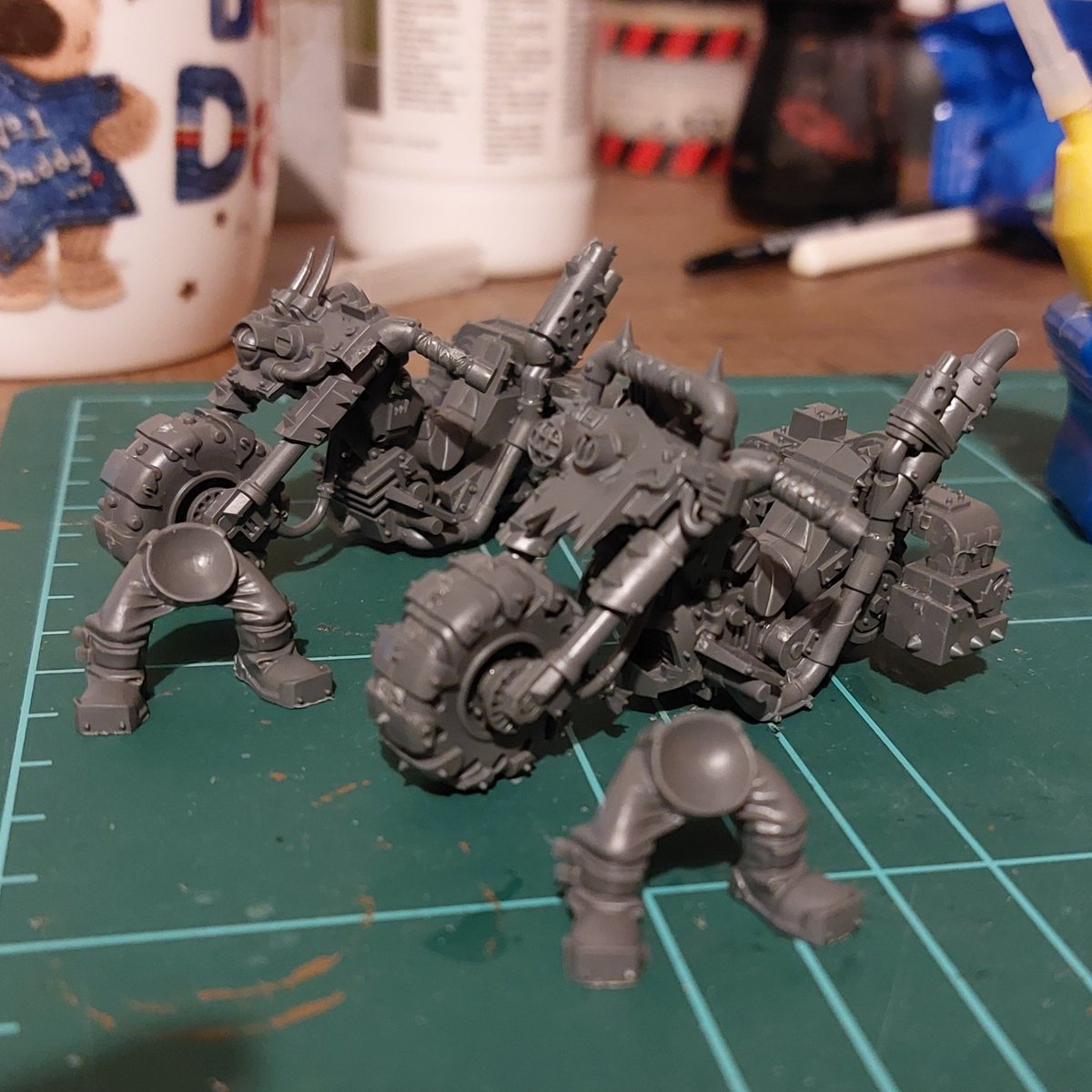 Building those Ork Warbikers finally @MetalMa90357143 😜Should I fully assemble these guys or sub-assemble and then paint them?