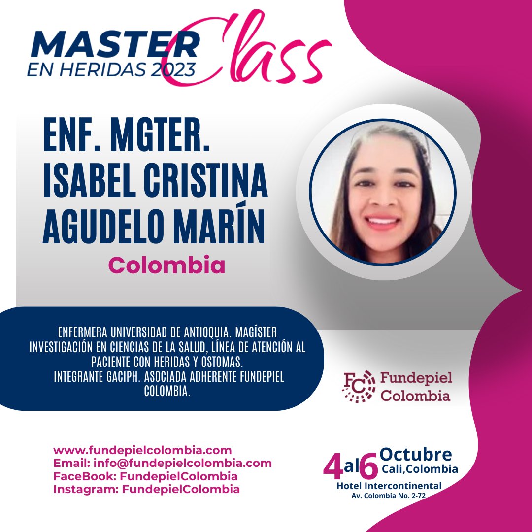 FundepielCol's tweet photo. Conoce más de los expertos que compartirán su conocimiento en el Master Class en Heridas 2023.
4, 5 y 6 de octubre, Cali, Hotel Intercontinental.
https://t.co/ZhUsvPZhjg
#masterclassenheridas2023
#heridas #heridascomplejas #salud #saludybienestar #enfermeras #enfermeria #medicina https://t.co/XGO9E968NA