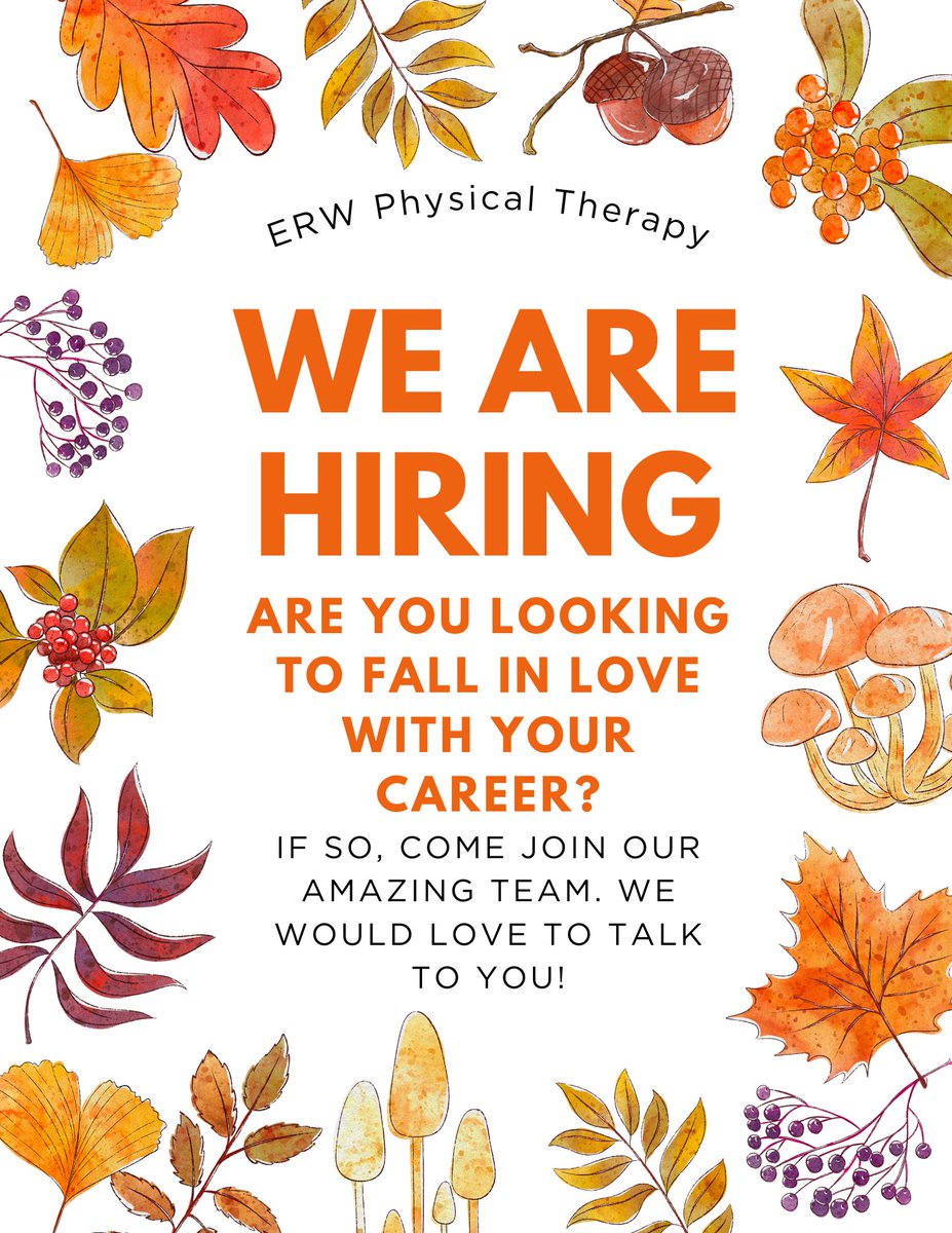 ERW_PT's tweet photo. We would love to chat! You can reach out to me at khebert@therapypartnersolutions.com or Rachel Grubb at rgrubb@therapypartnersolutions.com

#wearhiring #comeworkwiththebest https://t.co/T8YYXDkIIJ