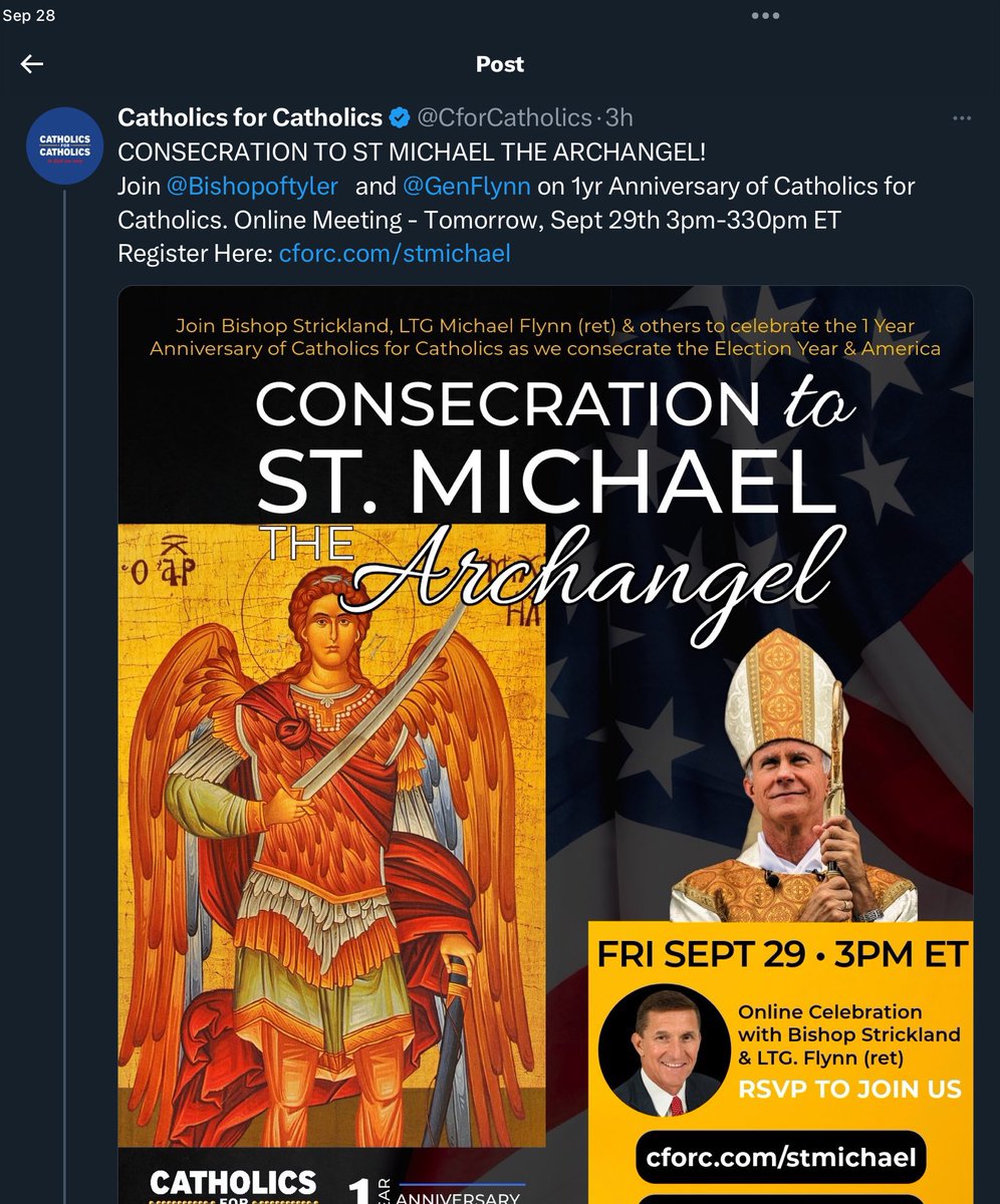 I’ve said before that Mike Flynn wants his cult to believe that he is Archangel Michael who does battle with Satan in Revelation. But Michael is also a major demigod in Mike Flynn’s theosophical cult CUT which believes Michael is an “Ascended Master.” Welp.👇 #ArrestMikeFlynn
