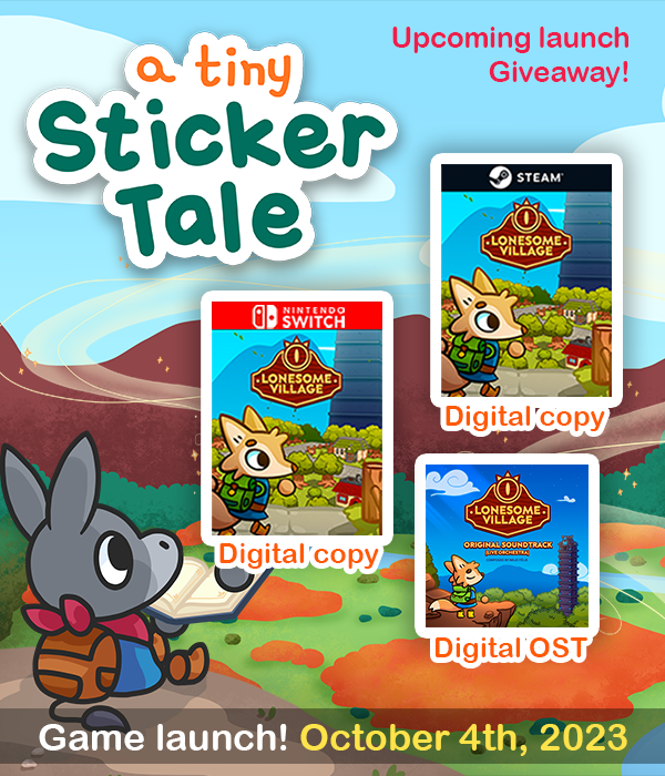 OgrePixel's tweet photo. Let's celebrate #ATinyStickerTale launch, October 4th! ❤️

🎁 Win a #LonesomeVillage game copy &amp; OST

Participate:
✅ Follow Ogre Pixel Steam page 👉 https://t.co/r0W9oQ9Itd
❤️🔄 Like &amp; RT following 👉 https://t.co/Bt6Otaq5vQ
🧙 Tag friend in the comments ⬇️

Winners October 4th https://t.co/wcJjl0WvRV
