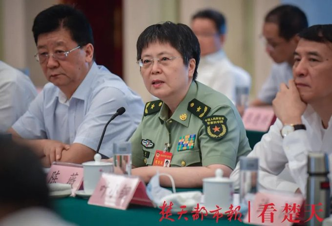 中国人民解放军军事科学院军事医学研究院研究员、少将陈薇的臂章与