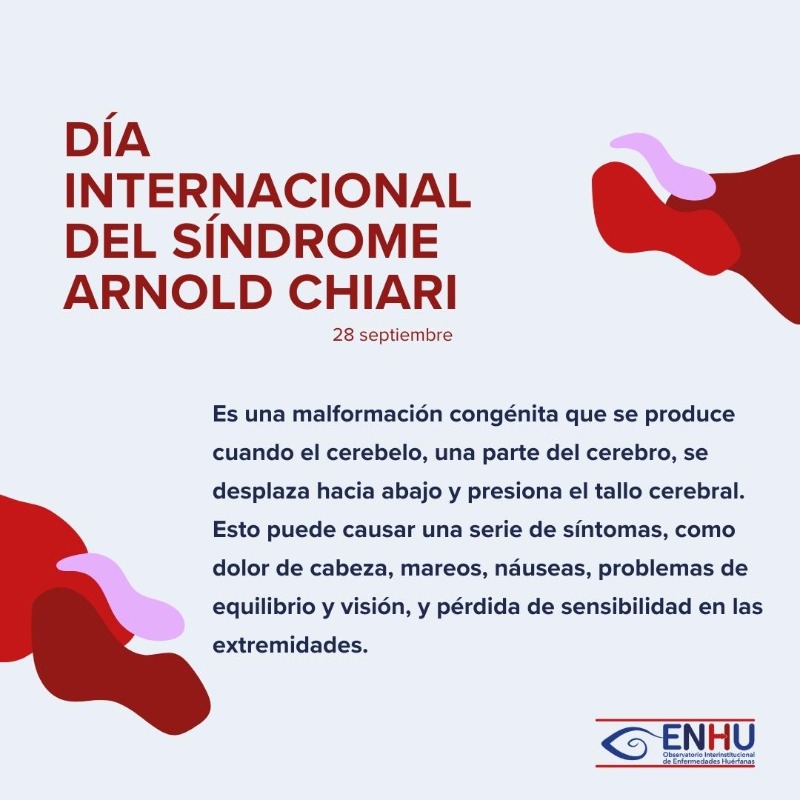 EHuerfanasCo's tweet photo. El Día Internacional del Síndrome Arnold Chiari se celebra cada 28 de septiembre. El objetivo de este día es sensibilizar a la sociedad sobre esta enfermedad rara y poco conocida, que afecta al sistema nervioso central. 

#Apoyo #HistoriasChiari #Enhu