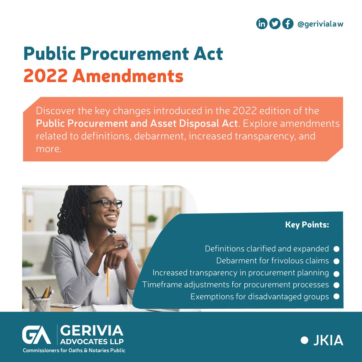GeriviaLaw's tweet photo. Check out our review of the changes introduced in the Revised Edition 2022 of the Public Procurement and Asset Disposal Act, 2015 here >>> https://t.co/5eMaLWkRwt
Talk to us today:
===========
📱+254 700 135 555
📩legal@gerivia.co.ke
📌JKIA
#GeriviaLaw https://t.co/IJZ0EFYek1