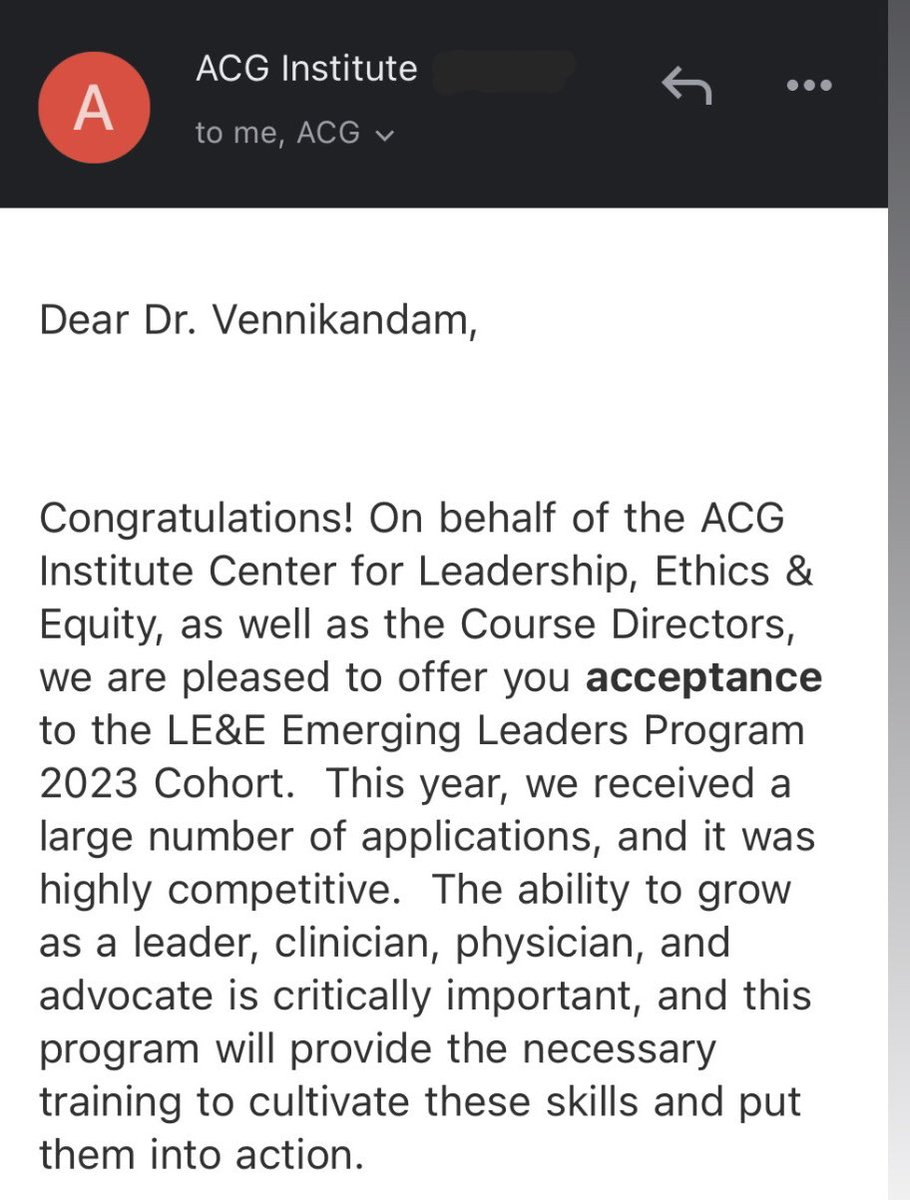 Honored to be accepted to @AmCollegeGastro's Emerging Leaders Program! Thankful to Dr. James Hobley for his invaluable mentorship & nomination. Equally thankful to my PD, Dr. Albert Ross for his unwavering support. #ACGInstitute #ELP #LEECenter @NeenaSAbraham