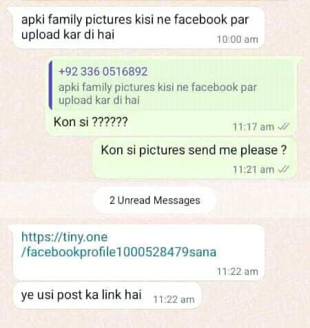 sajidusmani787's tweet photo. ہوشیار رہیں!!! اگر کوئی آپ کو ایسے Msgs کرے کہ آپ کی فیملی کی تصاویر کسی نے سوشل میڈیا پر اپلوڈ کردیں ہیں یہ اُس کا لنک ہے، 

تو برائے مہربانی ایسے نمبرز کو رپورٹ کرکے بلاک کردیا کریں اور ہرگز لنک پر کلک نہ کریں اگر غلطی سے بھی آپ نے لنک پر کلک کردیا تو آپ کے موبائل کا سارا ڈیٹا اُس ہیکر کے پاس چلا جائے گا۔ 

یہ میسیج آگے دوستوں اور عزیزوں کو بھی بتائیں  تاکہ وہ اِس نئے Scam سے بچ سکیں۔ جزاک اللہ 🙏
لازمی RT کریں ۔۔
