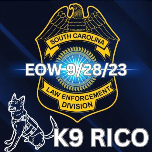 I am heartbroken to learn of the passing of SLED’s #K9Rico. K9 Rico was deployed during a manhunt and heroically gave his life. K9 Rico was gunned down by a criminal coward. Please pray for K9 Rico’s handler & SLED. Rest easy, K9 Rico. We have the watch from here. 🌈🐾😪💔