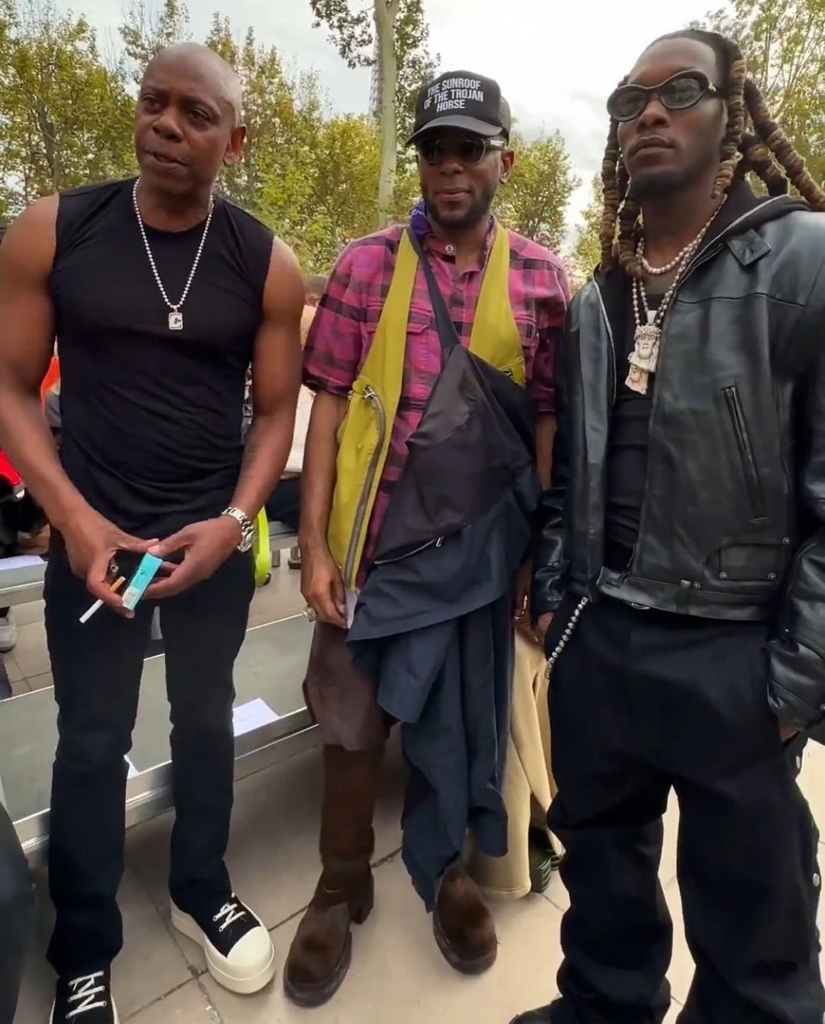 Wave Check🌊 on X: Offset at the Rick Owens Fashion Show with Dave  Chappelle & Yasiin Bey aka Mos Def 🔥  / X