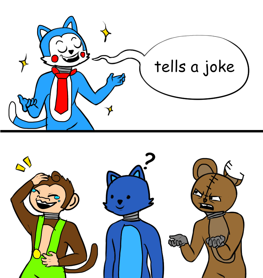 Nutgirl3A's tweet photo. Fnacity AU art candy tells a joke #fnacityau #fnac #fivenightsatcandys #au #jokes #candythecat #chesterthechimpanzee #oldcandy #oldcandyfnac #rat #ratfnac #fanart #au #cintan #cintangallery #cintanstudio https://t.co/3RPZUu7cPB