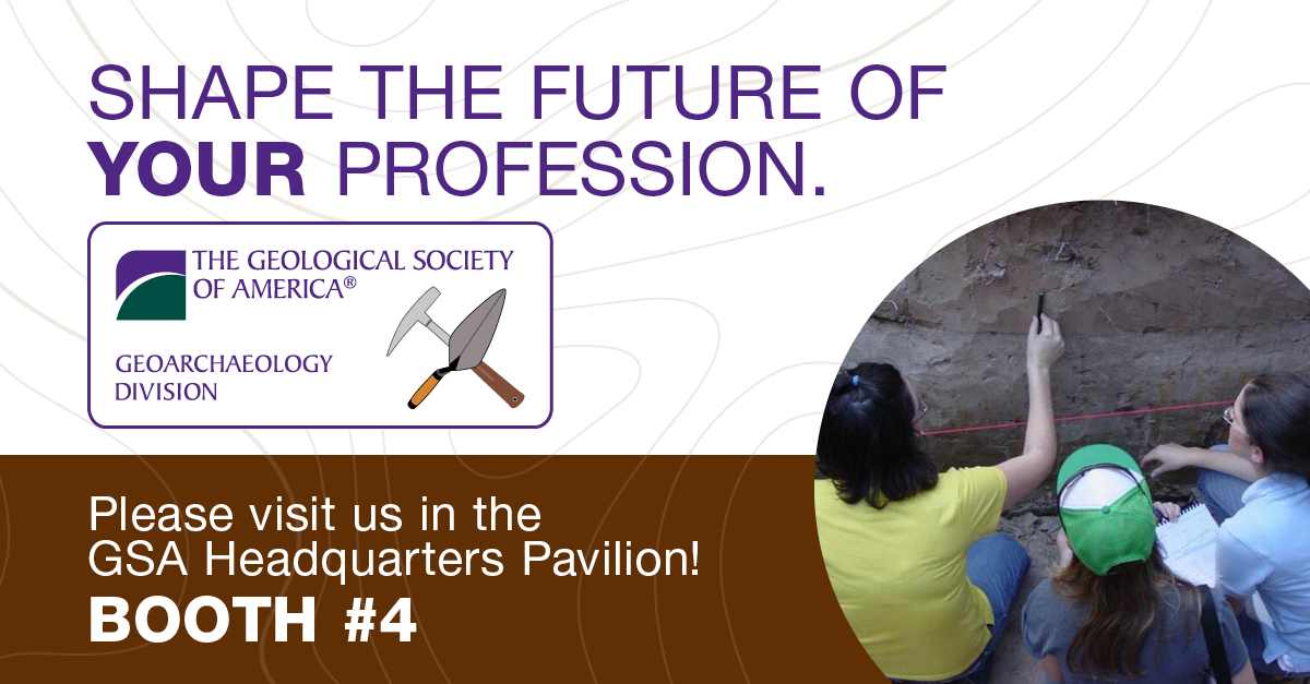geosociety (@geosociety) on Twitter photo Visit GSA’s Geoarchaeology Division at GSA Connects 2023 in the GSA Headquarters Pavilion at Booth #4. Unearth your potential with GSA Divisions at #GSA20233. Register now: bit.ly/3Oubmul #Geoscience #Geology #EarthScience #Geoarchaeology #Archaeology <a href="/GeoarchGSA/">GSA Geoarchaeology Division</a> Visit GSA’s Geoarchaeology Division at GSA Connects 2023 in the GSA Headquarters Pavilion at Booth #4. Unearth your potential with GSA Divisions at #GSA20233. Register now: bit.ly/3Oubmul #Geoscience #Geology #EarthScience #Geoarchaeology #Archaeology <a href="/GeoarchGSA/">GSA Geoarchaeology Division</a>