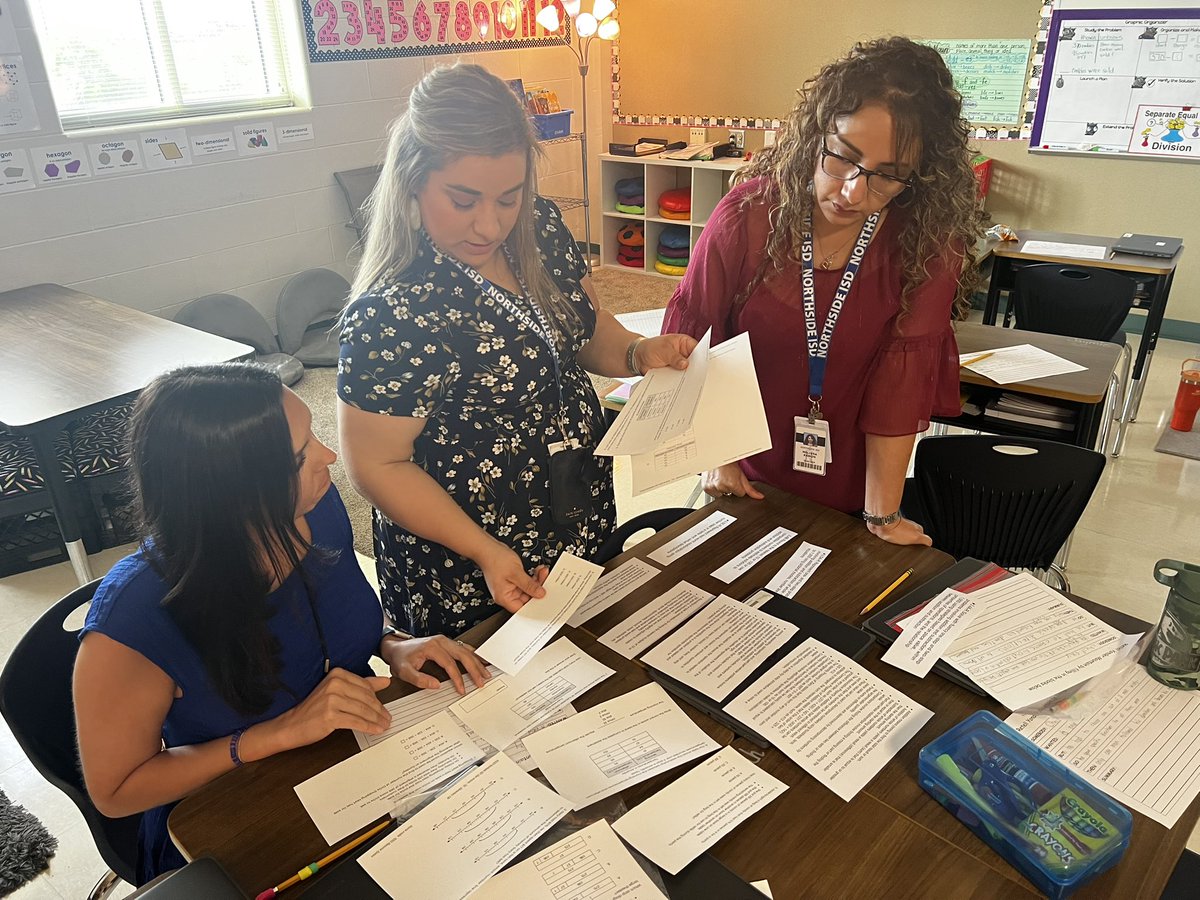 NISDWernli's tweet photo. Behind the scenes look at our teachers unpacking TEKS and creating CCAβs. So proud of their hard work! @lorimshaw @mrsfeldt5 #wellbethereforyou #RootEdWernli https://t.co/6fcmS4Ognm