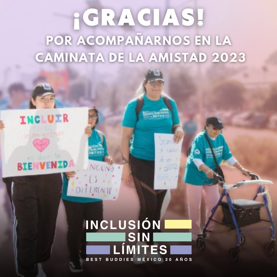BestbuddiesMX's tweet photo. Gracias a quienes nos acompañaron en la Caminata de la Amistad, por avanzar juntos hacia una sociedad más inclusiva y accesible para las personas con discapacidad intelectual. Gracias a @fundaciontelmex  , Grupo Larix y Parque Bicentenario por su apoyo para hacer posible esto ❤️ https://t.co/M7TuJV2zdw