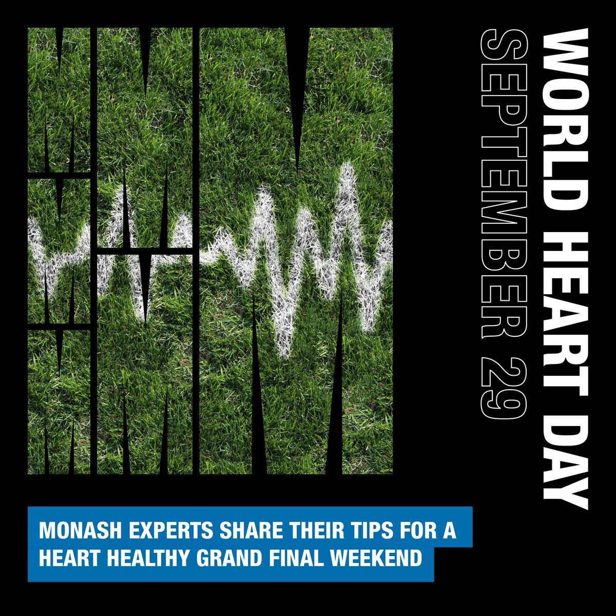 Today is #WorldHeartDay ❤️ Our experts from @MonashUni and @MonashHealth have all the tips to keep your heart health in check while hearts around the nation are racing this Grand Final long weekend! From stress to healthy food choices, read more here: bit.ly/3t7BOTv