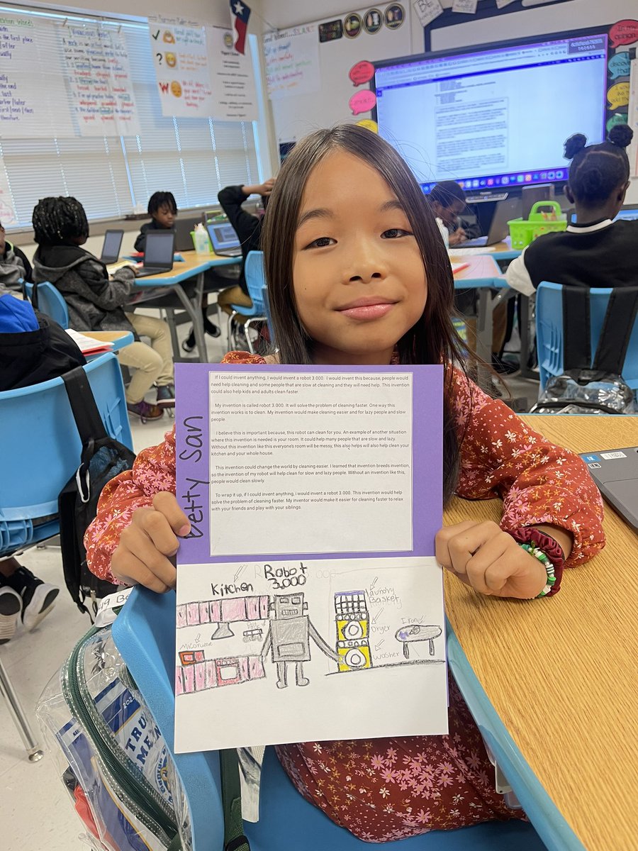 GabrielleMErvin's tweet photo. So proud of our 4th Grade @GWTruett  Tigers publishing and typing their ECR compositions about inventions! Way to go 4th grade! @JeanineKHM  @Padilla_AA @REHdz79 @TeamDallasISD #amplifiedexcellence https://t.co/8dD6WrpK6L