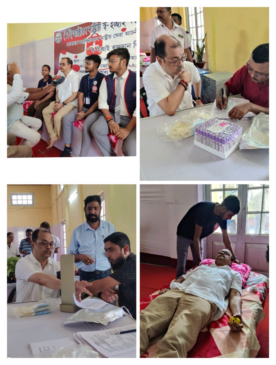 bncollege_nss's tweet photo. A Mega Blood Donation Camp was organised by BN College NSS UNIT where 60 UNIT of Blood was donated by the Donar's on 28/9/2023 in the connection with the National Blood Donation @_NSSIndia @nss_rdguwahati @DrRanjanKrKaka1 @himantabiswa @ianuragthakur @YASMinistry @Nyksindia https://t.co/QgVzhi8GzW