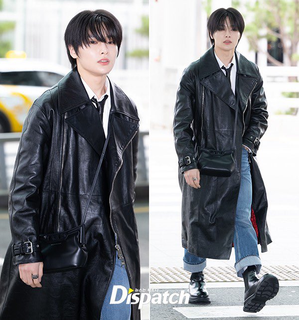 SEUNGM1NE's tweet photo. the full look of jeongin’s airport fashion HE LOOKS EXTREMELY GOOD!!!!!! https://t.co/ypvy48BgY7