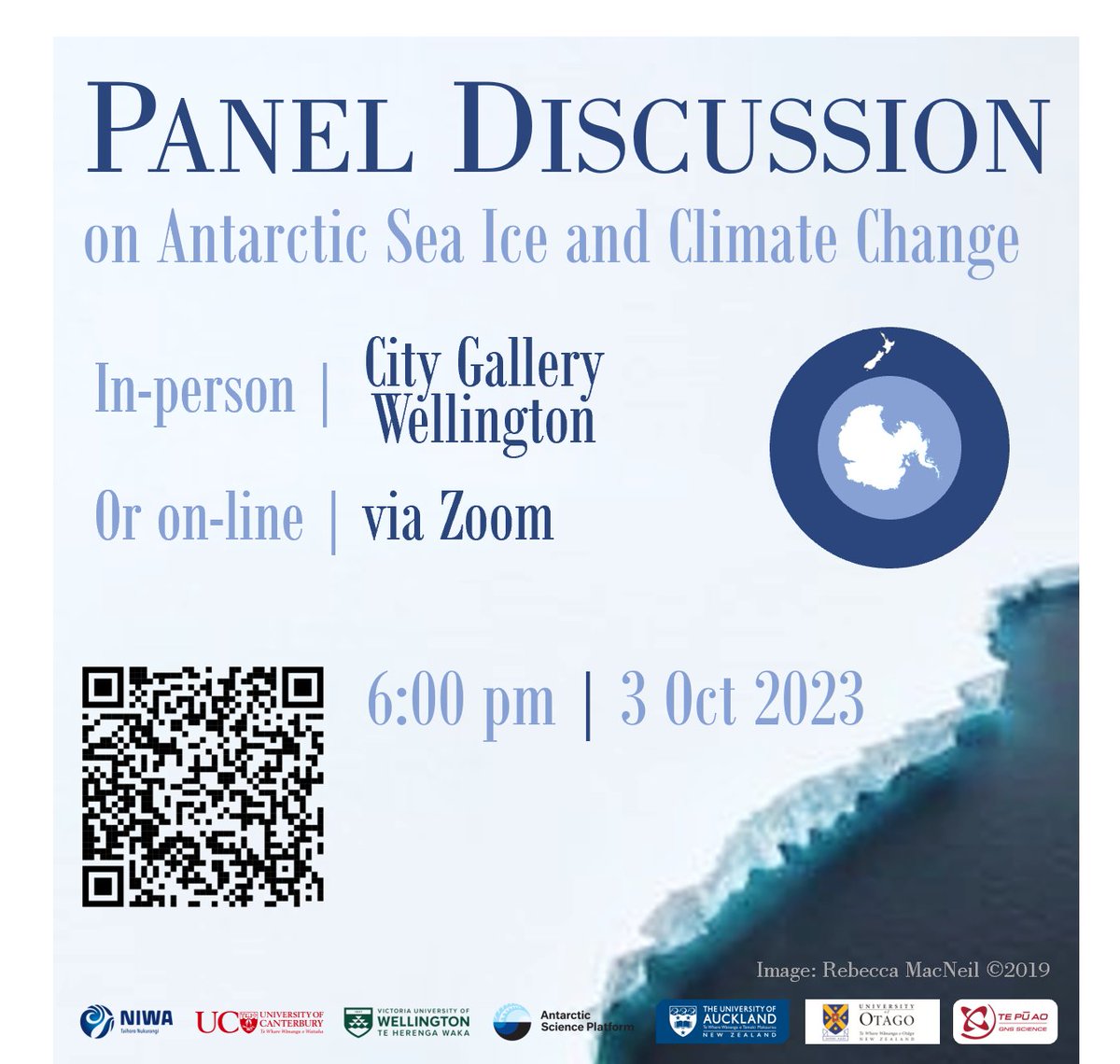 Antarctic sea ice is at an extreme low, with 20% lower winter coverage than normal. Hear more from experts about this rapidly evolving situation. 

For more info on registration, scan the QR code or visit bit.ly/3LHUjoa
