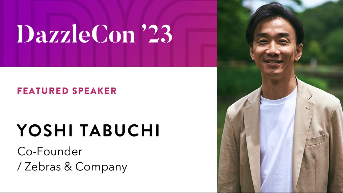 π¦ Zebras Unite π¦ (@zebras_unite) on Twitter photo We're thrilled to announce <a href="/zebrasandco/">ZEBRAS AND COMPANY</a> co-founder Yoshi Tabuchi will speak at DazzleCon about how Zebra companies have become a key component of Japan's economic policy. Join us at DazzleCon and roll up your sleeves with leaders like Yoshi! We're thrilled to announce <a href="/zebrasandco/">ZEBRAS AND COMPANY</a> co-founder Yoshi Tabuchi will speak at DazzleCon about how Zebra companies have become a key component of Japan's economic policy. Join us at DazzleCon and roll up your sleeves with leaders like Yoshi!