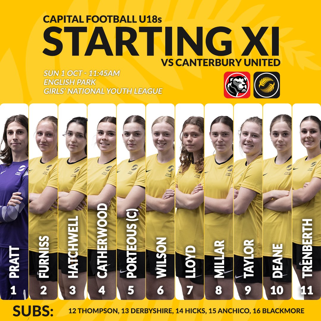 #gNYL | Starting XI 💛🖤

1 more hour until our U18s kick off their first National Youth League game of the year! And our team is locked in! ⚽️

Let's go ladies! 🥳