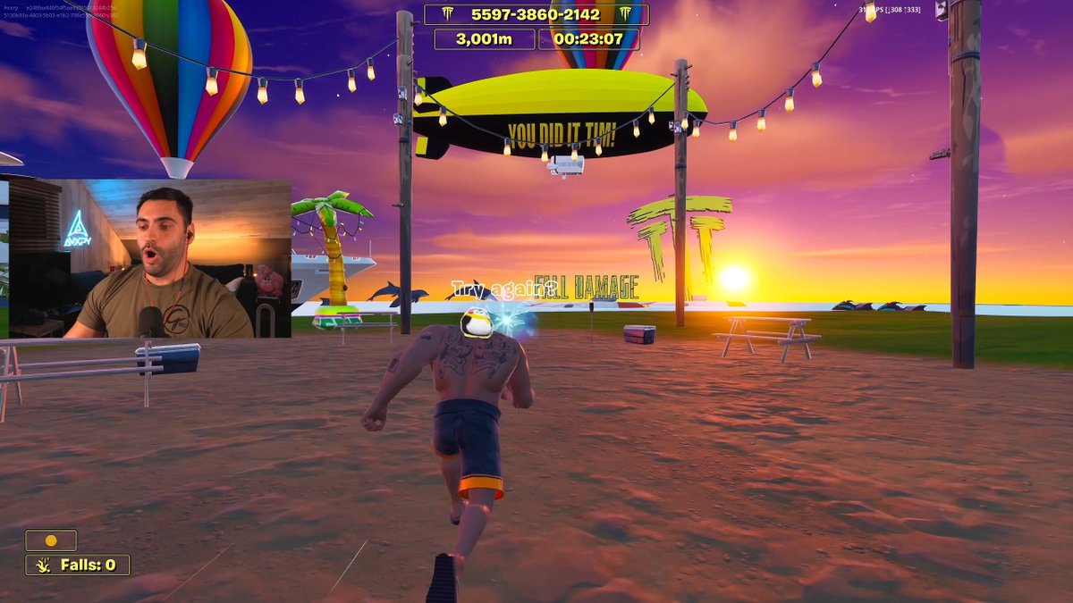 Avxry's tweet image. I ate a rack of ribs and passed out but don't worry @timthetatman I still made it to Florida (23:06) #FallDamage