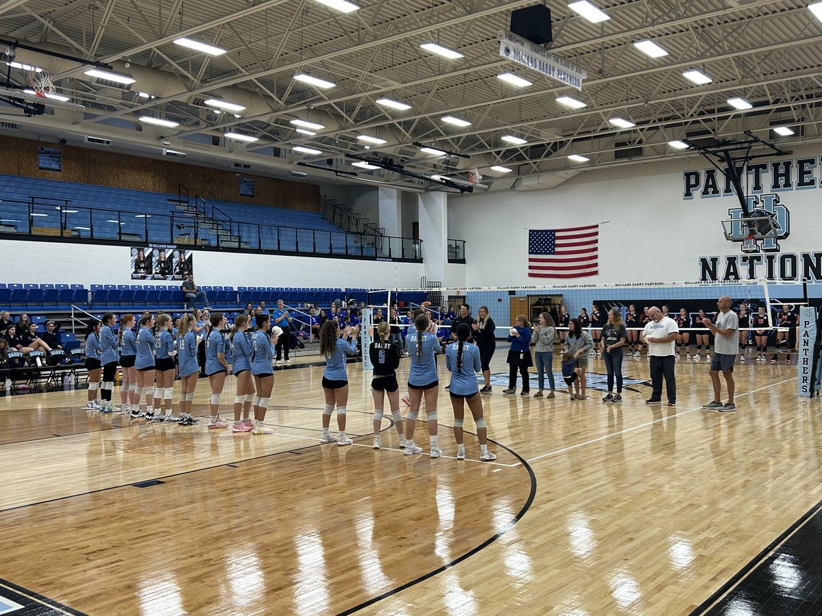 ⁦@DarbyVolleyball⁩ Staff Appreciation night! Thank you to all our teachers that help our volleyball team! Good luck Panthers!